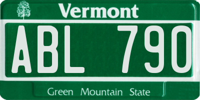VT license plate ABL790