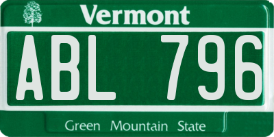VT license plate ABL796