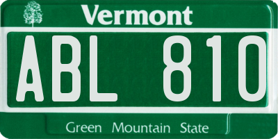 VT license plate ABL810