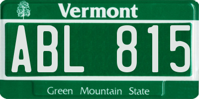 VT license plate ABL815