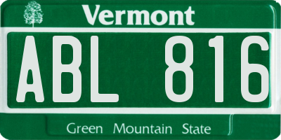 VT license plate ABL816