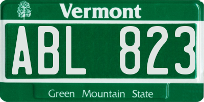 VT license plate ABL823
