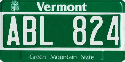 VT license plate ABL824