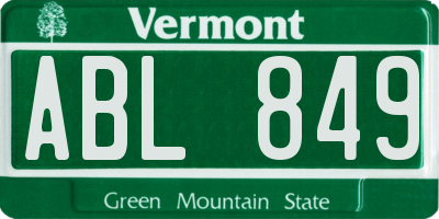VT license plate ABL849
