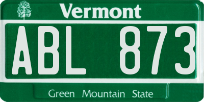 VT license plate ABL873