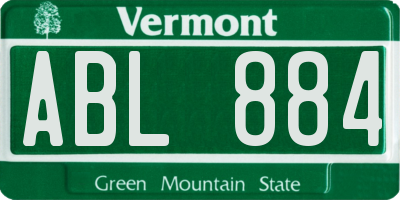 VT license plate ABL884