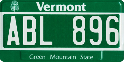 VT license plate ABL896