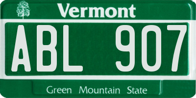VT license plate ABL907