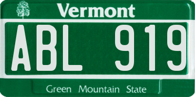 VT license plate ABL919