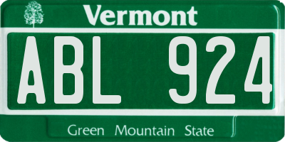 VT license plate ABL924