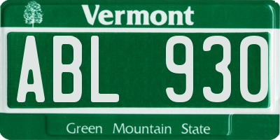 VT license plate ABL930