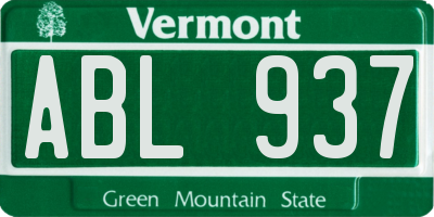 VT license plate ABL937