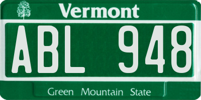 VT license plate ABL948