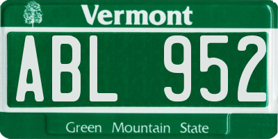 VT license plate ABL952