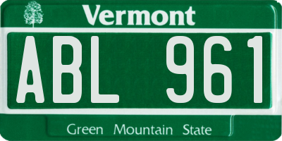 VT license plate ABL961