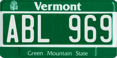 VT license plate ABL969