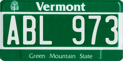 VT license plate ABL973