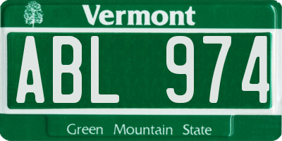 VT license plate ABL974