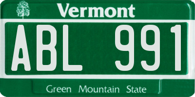 VT license plate ABL991