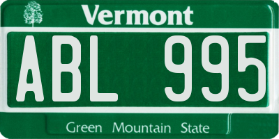 VT license plate ABL995