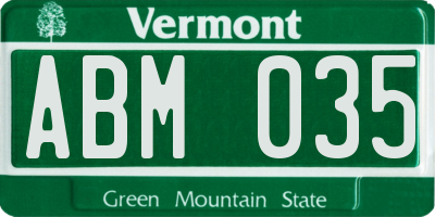 VT license plate ABM035