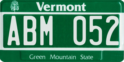 VT license plate ABM052