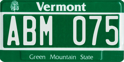 VT license plate ABM075