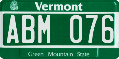 VT license plate ABM076
