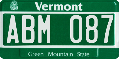 VT license plate ABM087