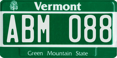 VT license plate ABM088