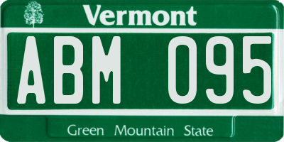 VT license plate ABM095