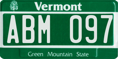 VT license plate ABM097