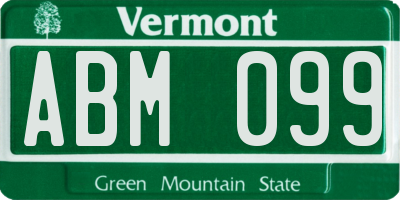 VT license plate ABM099