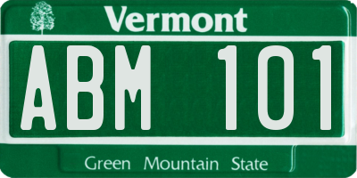 VT license plate ABM101