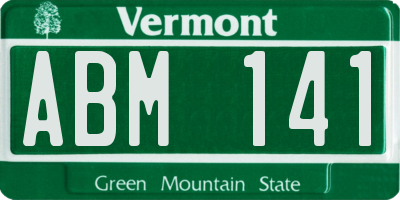 VT license plate ABM141