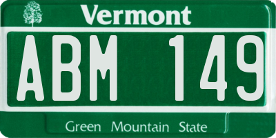 VT license plate ABM149