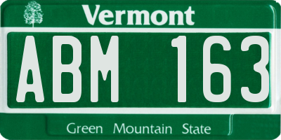 VT license plate ABM163