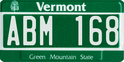 VT license plate ABM168