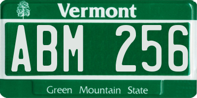 VT license plate ABM256