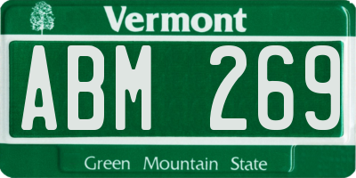 VT license plate ABM269