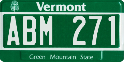 VT license plate ABM271