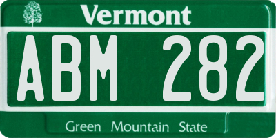 VT license plate ABM282