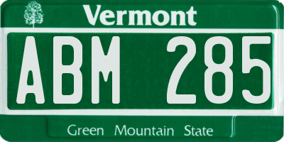 VT license plate ABM285