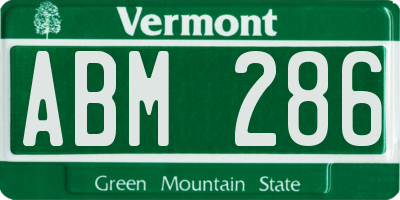 VT license plate ABM286