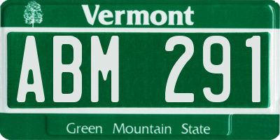 VT license plate ABM291