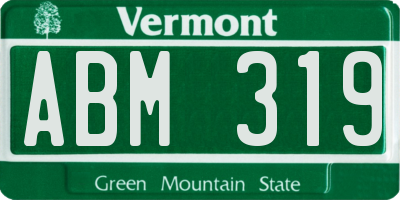 VT license plate ABM319
