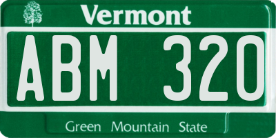 VT license plate ABM320