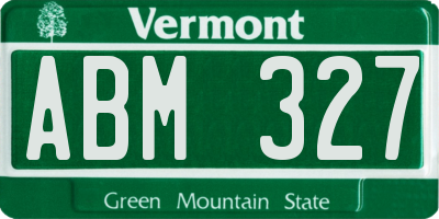 VT license plate ABM327