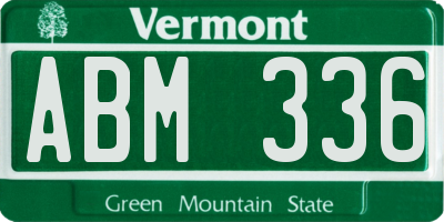 VT license plate ABM336