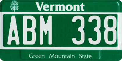 VT license plate ABM338